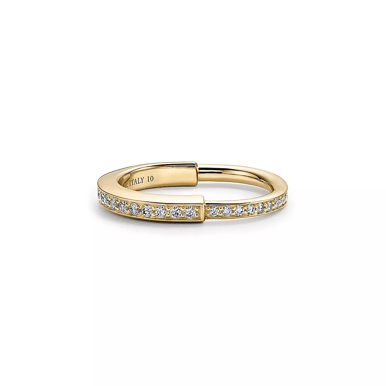Tiffany Lock Ring Cubic Zirconia Paved