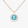 Messika Lucky Move 1 Cubic Zirconia Turquoise Pink Gold Necklace