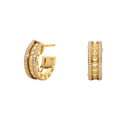 Bvlgari Zero 1 Rock Gold Earrings with Studded Spiral and Paved Diamonds