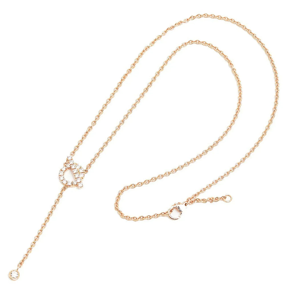 Hermes Finesse Pink Gold Cubic Zirconia Necklace