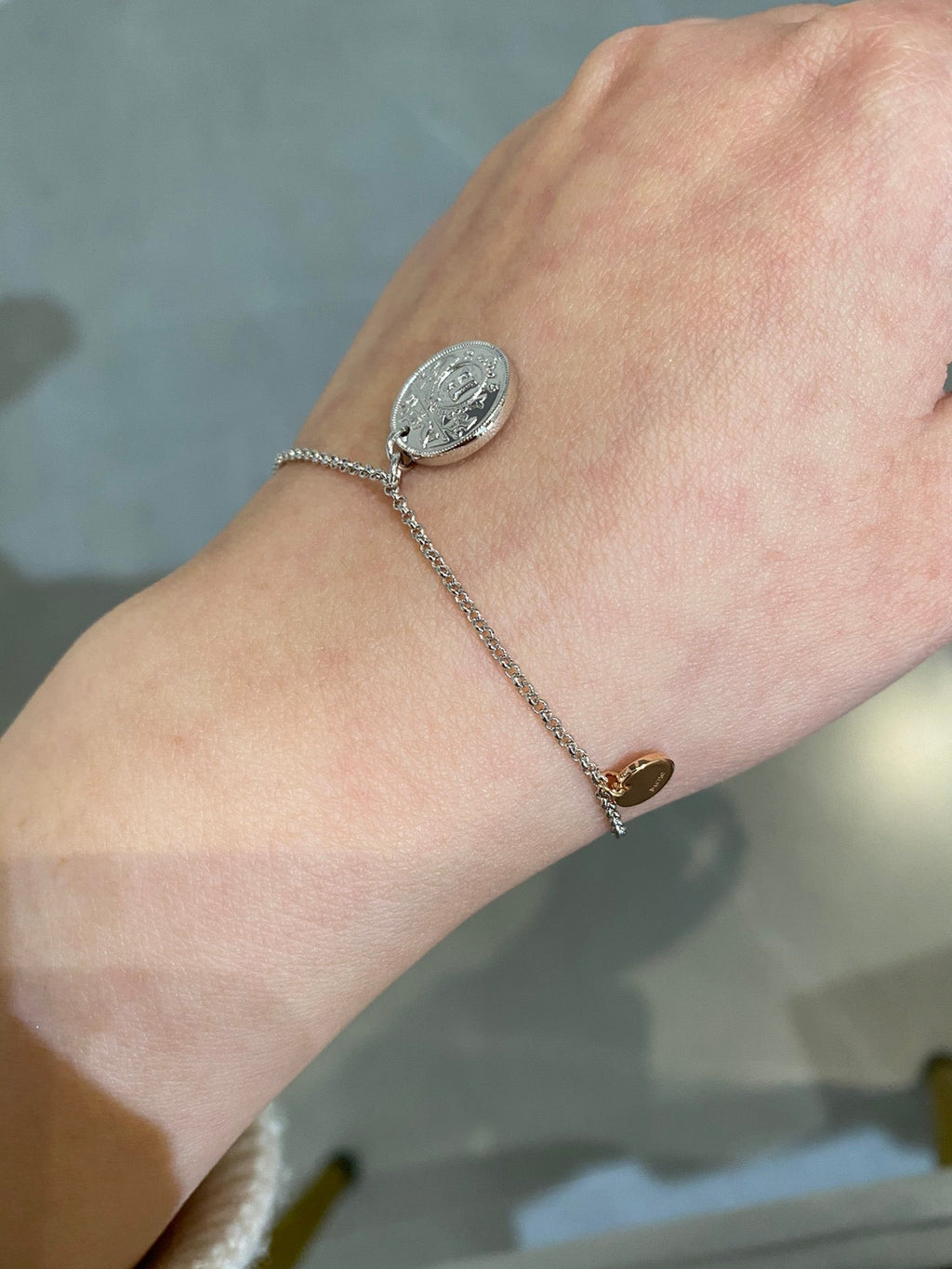 Hermes H Classic Silver Coin Bracelet
