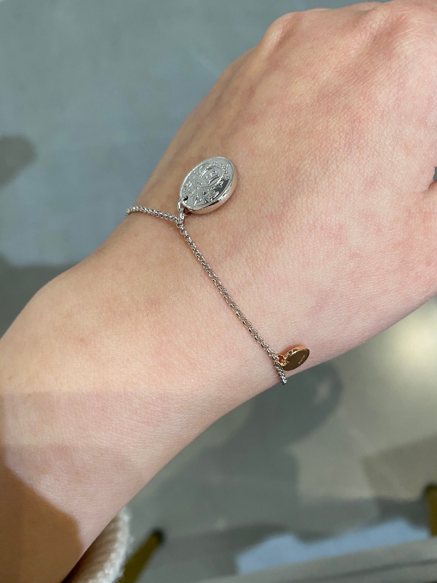 Hermes H Classic Silver Coin Bracelet