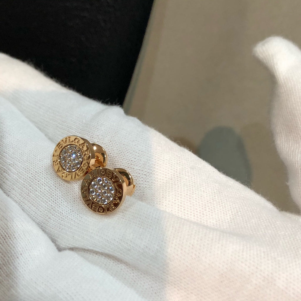 Bvlgari Earrings Cluster Pink Gold Diamond