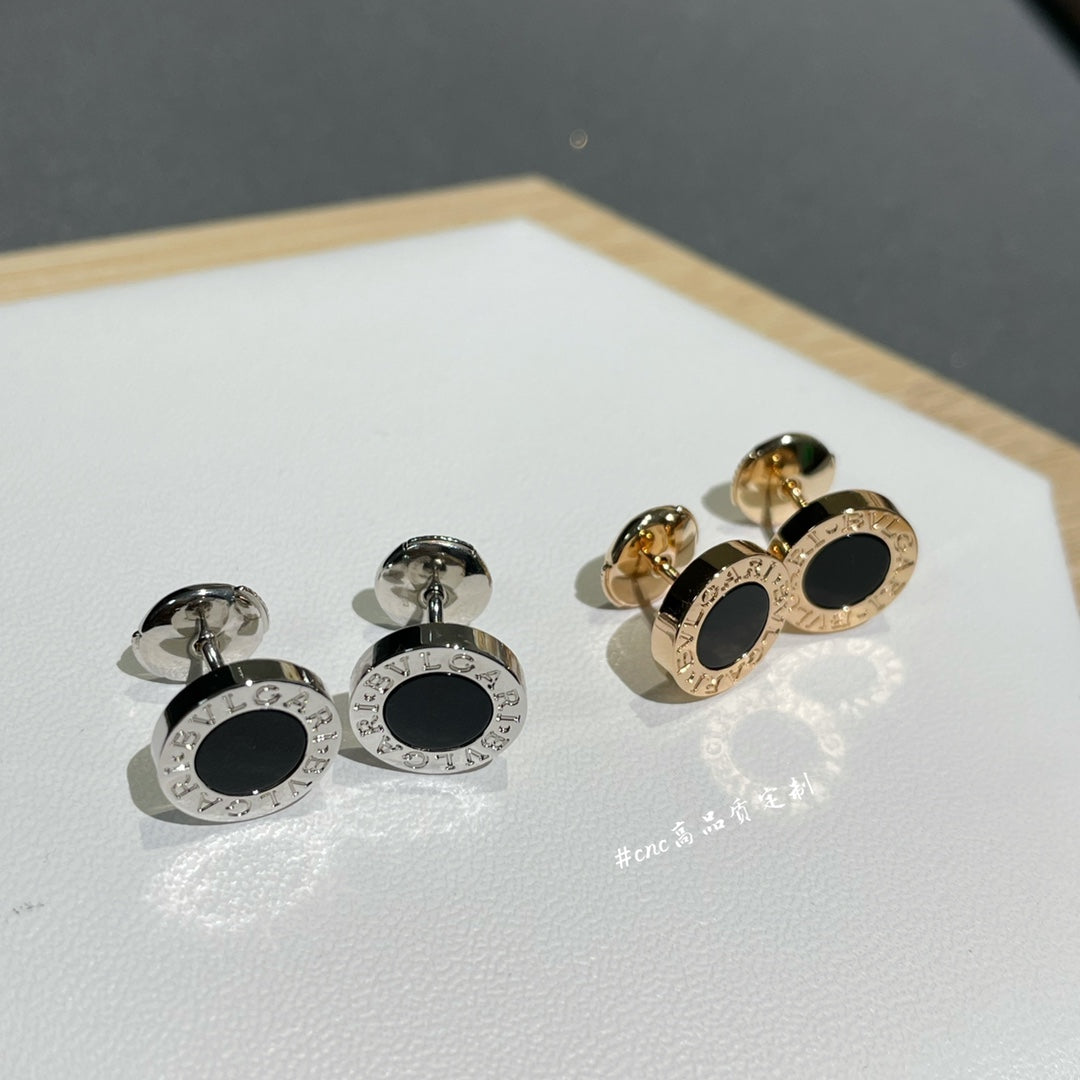 Bvlgari Earrings Cluster Black Gold Pink