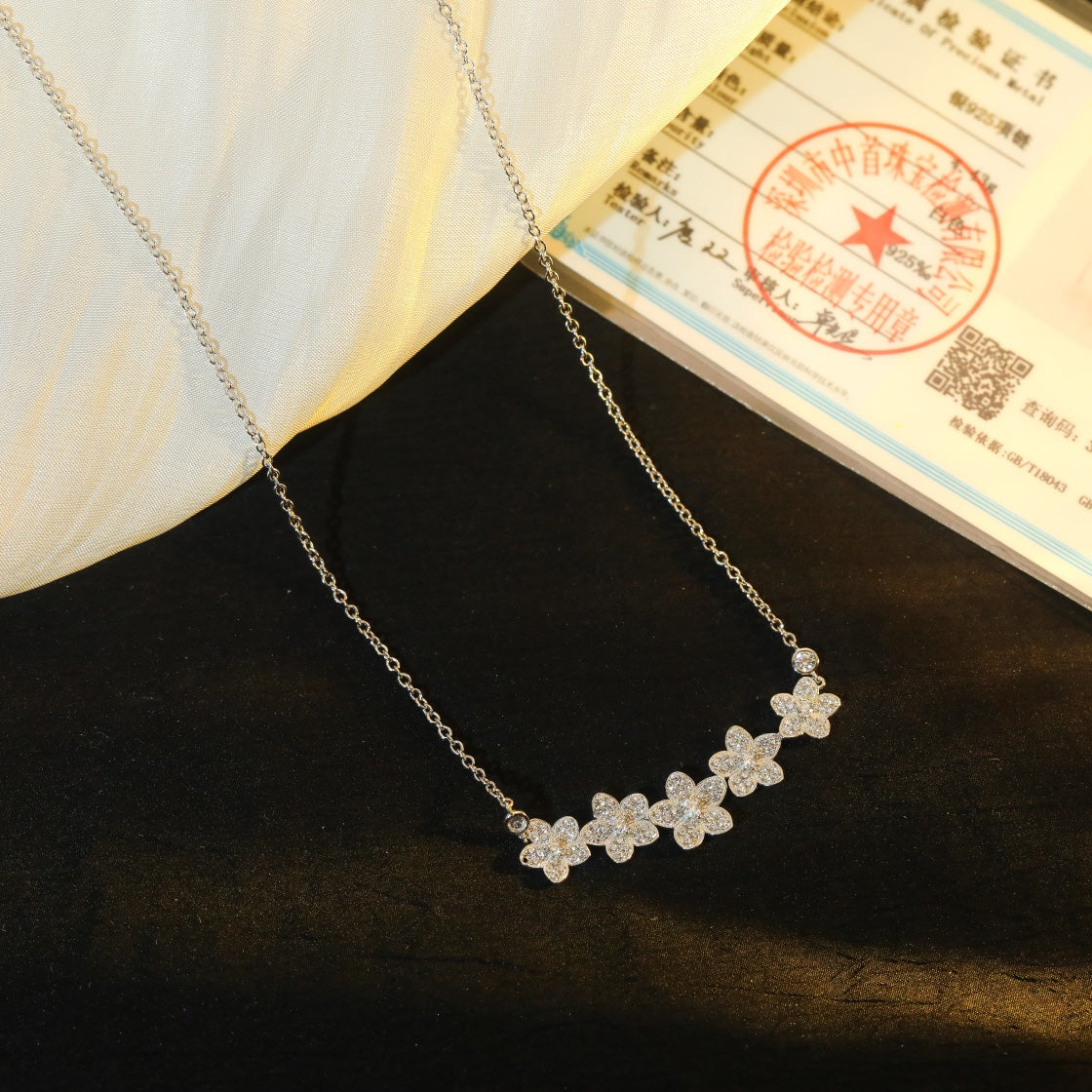 Tiffany Wild Flower Cubic Zirconia Line Pendant
