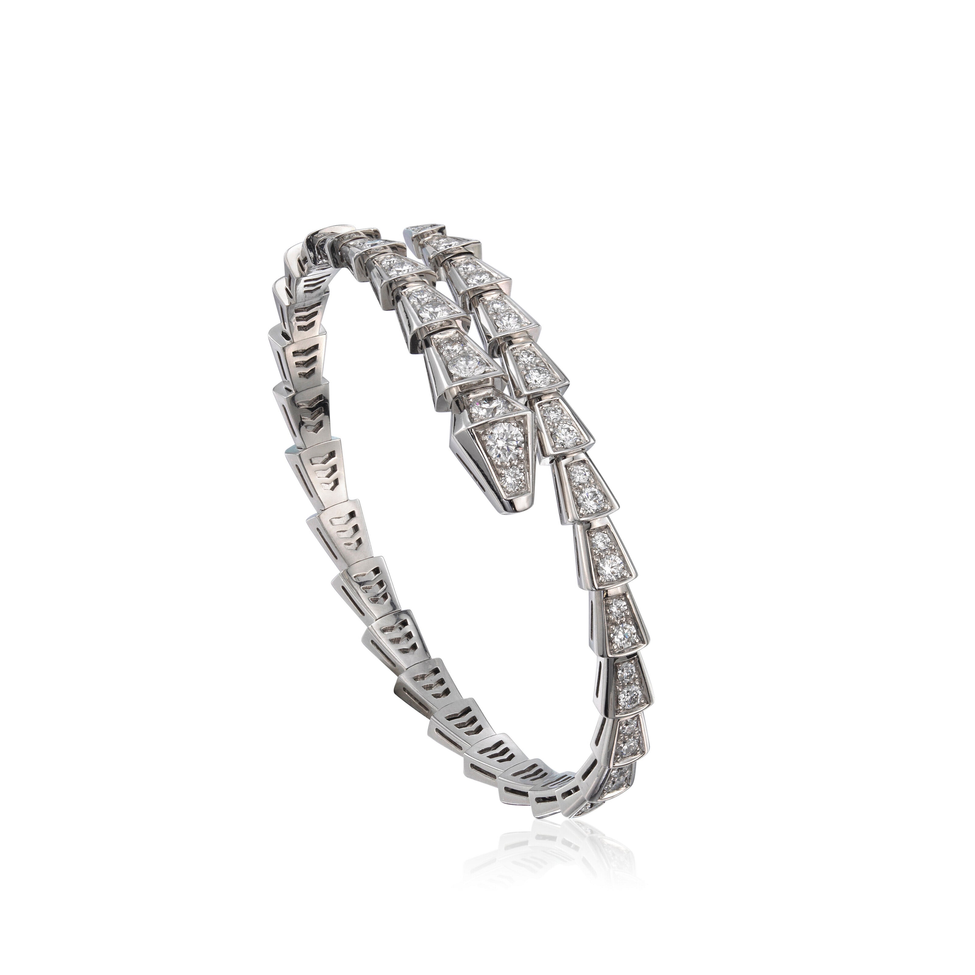 Bvlgari Serpenti Bracelet 6MM Silver Cubic Zirconia