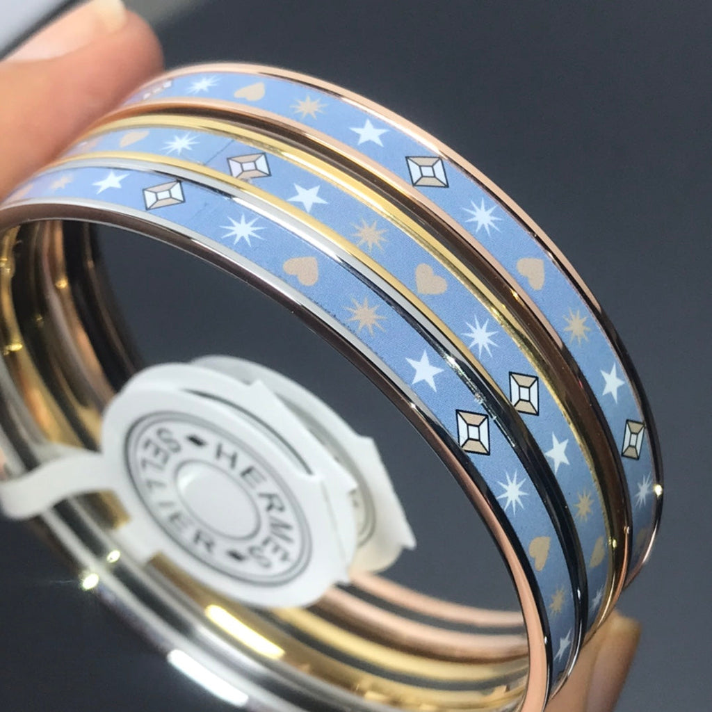 Hermes H Uni Bangle Blue Bracelet
