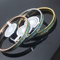 Hermes H Enamel Bangle Light Turquoise Bracelet