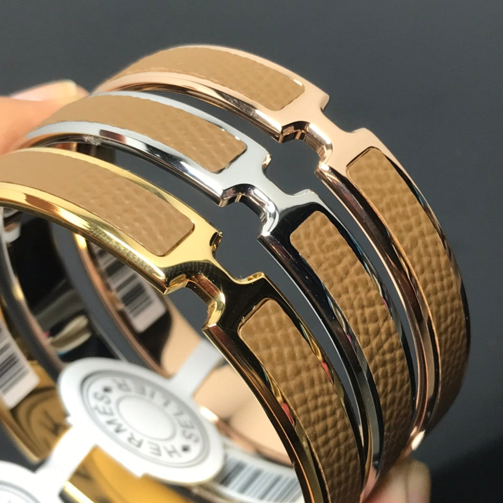 Hermes H Pig Nose Brown Bracelet - Style 2