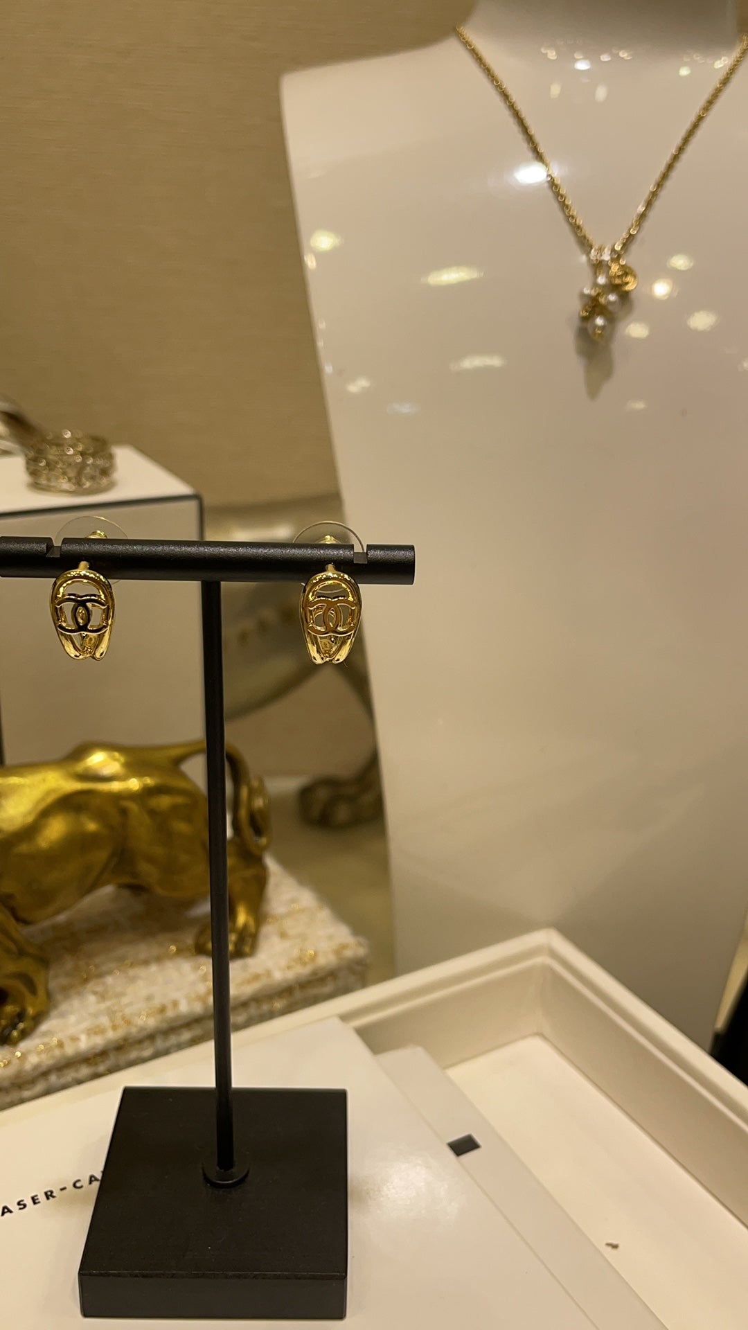 Chanel 2026 Hollowed-Out Gold Teardrop Earrings