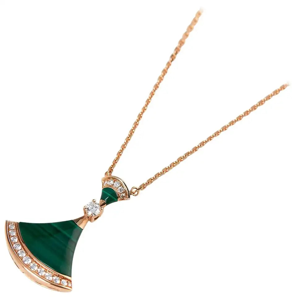 Bvlgari Dream Necklace Malachite Cubic Zirconia