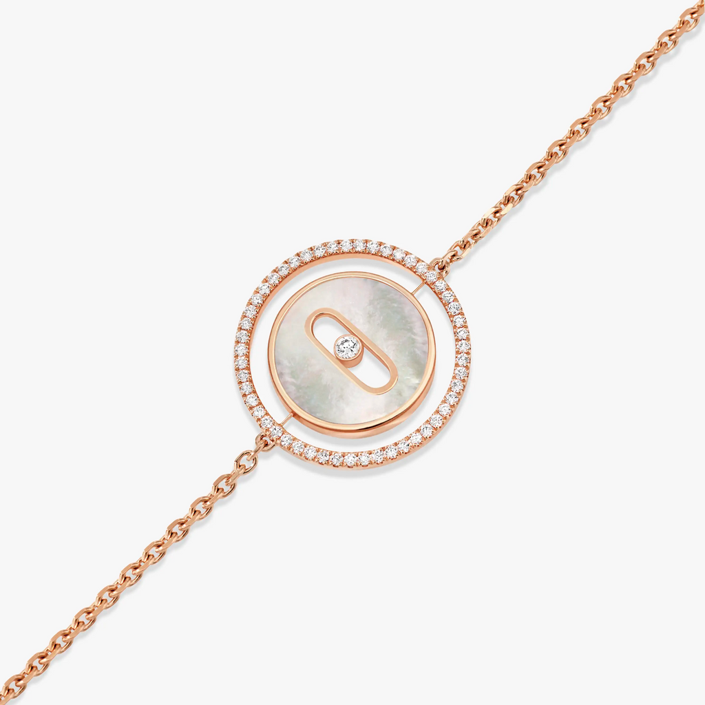 Messika Lucky Move White Mother of Pearl Pink Gold Cubic Zirconia Bracelet