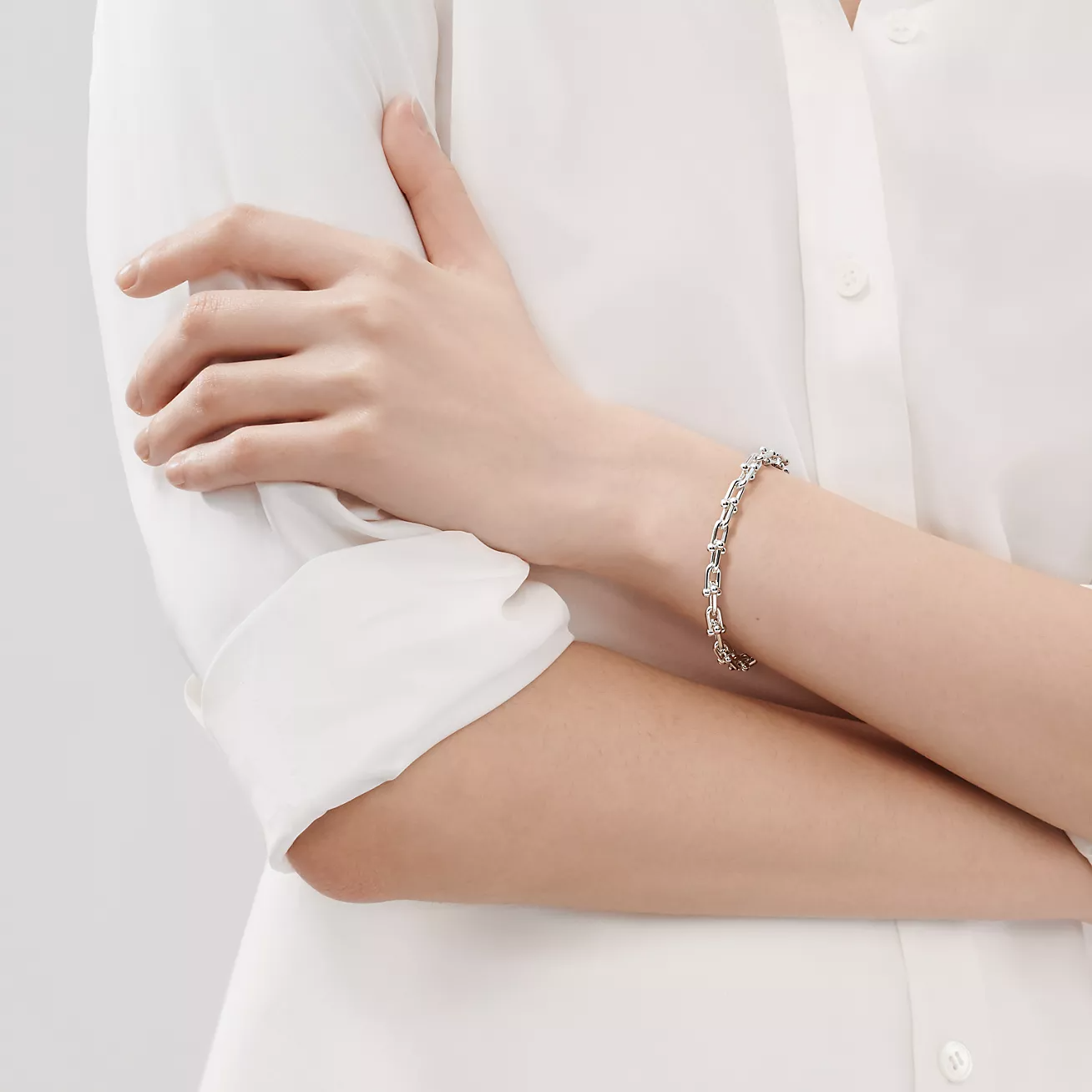 Tiffany Hardwear Small Link 26 Motif Silver Bracelet
