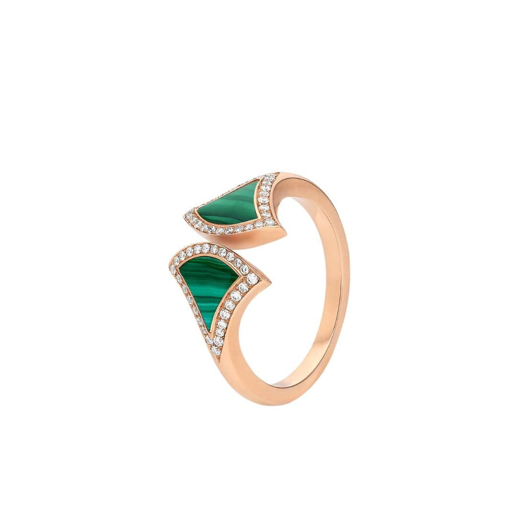 Bvlgari Dream Malachite Cubic Zirconia Open Ring