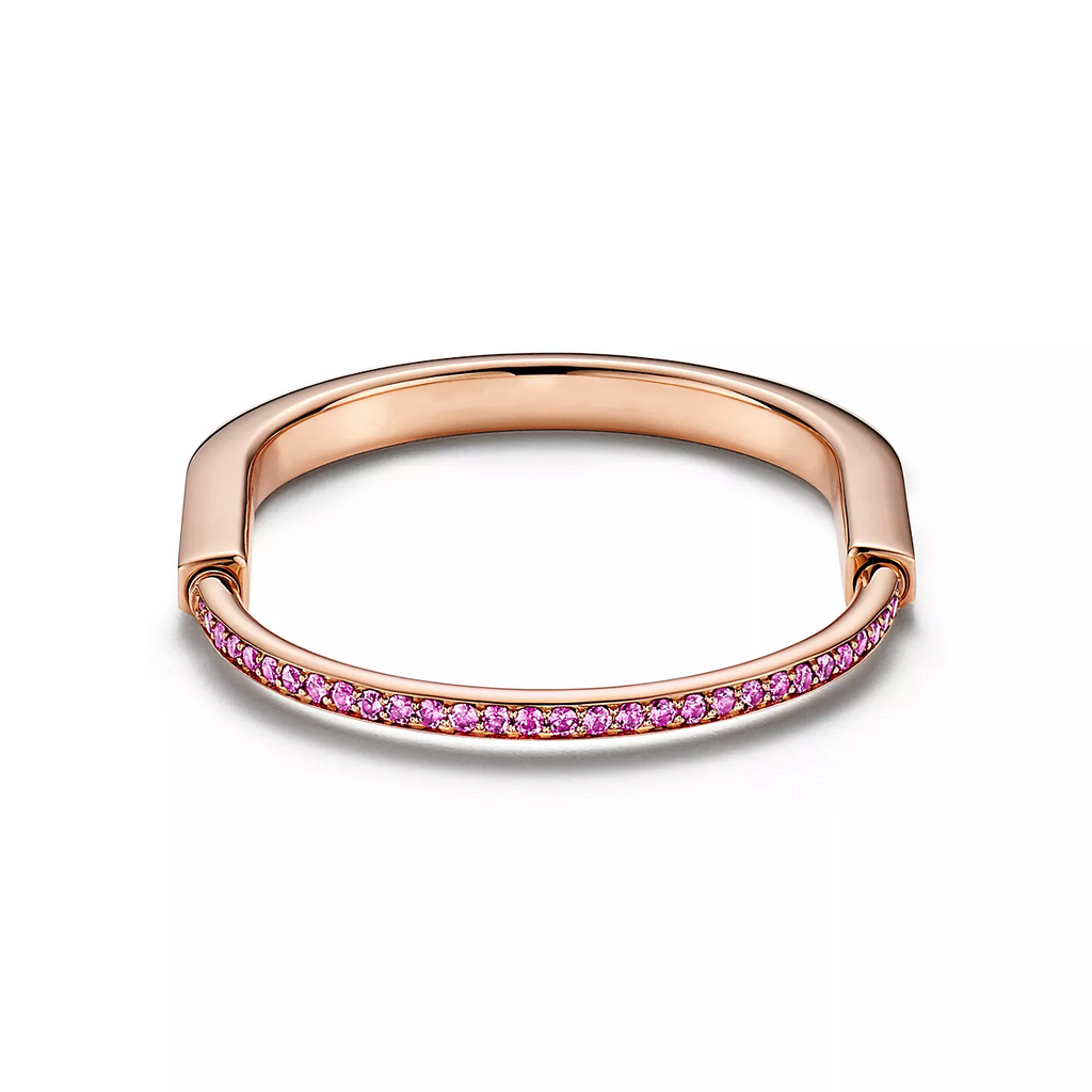 Tiffany Lock Bracelet Rose Cubic Zirconia Pink Gold