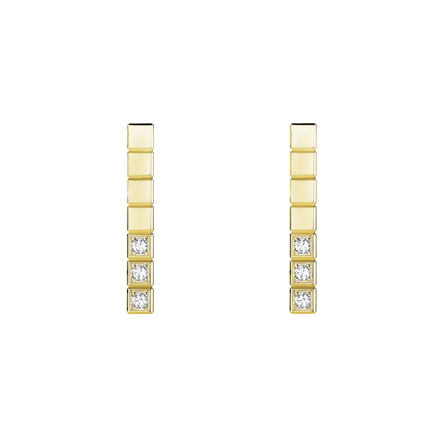 Chopard Ice Cube Gold Diamonds Earrings