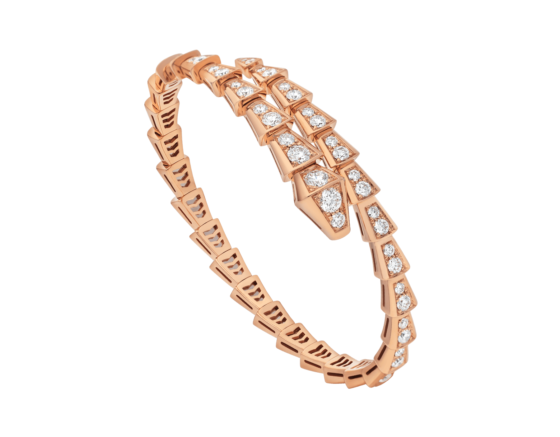 Bvlgari Serpenti Bracelet 6.8MM Pink Gold Cubic Zirconia
