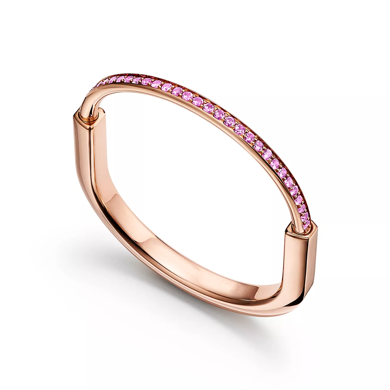Tiffany Lock Bracelet Rose Cubic Zirconia Pink Gold