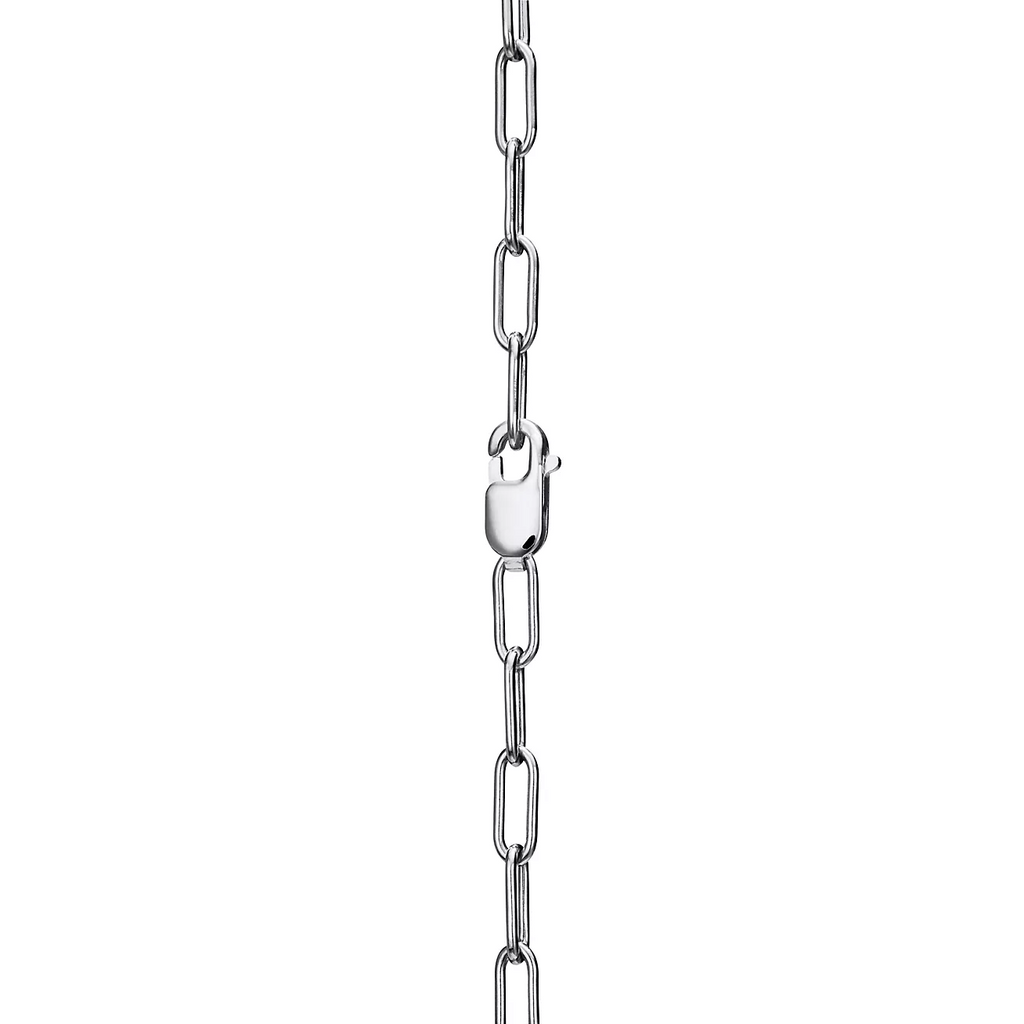 Tiffany Lock Necklace Medium Pendant Silver Paved Cubic Zirconia