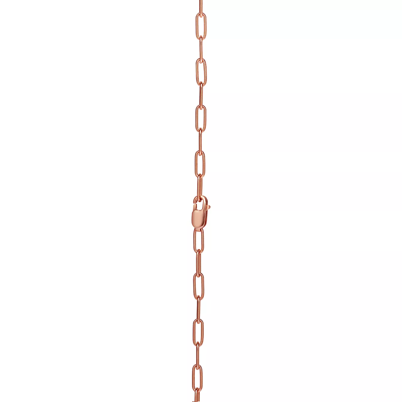 Tiffany Lock Medium Pendant Pink Cubic Zirconia Pink Gold Necklace