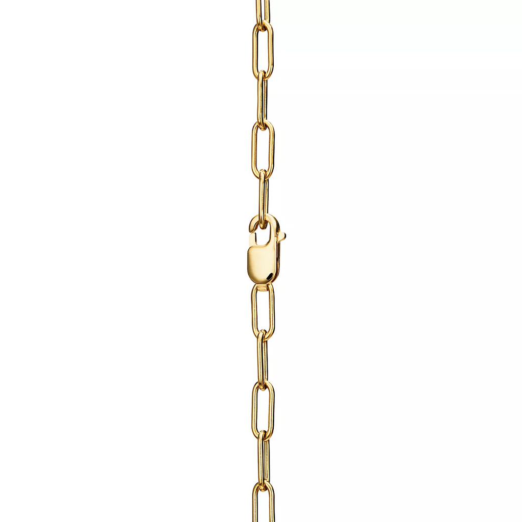 Tiffany Lock Necklace Medium Pendant Gold Paved Cubic Zirconia