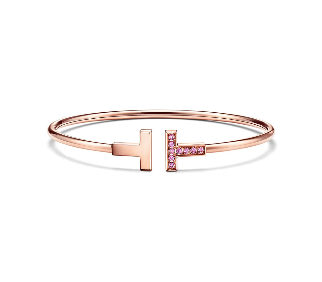 Tiffany T Pink Gold Pink Cubic Zirconia Bracelet
