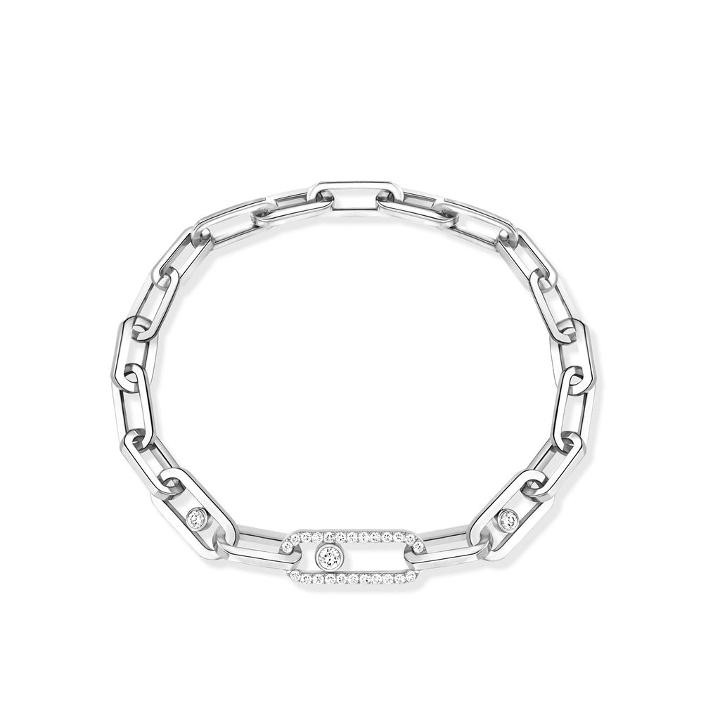 Messika Move Chain Link Silver Cubic Zirconia Bracelet