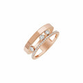 Messika Move Romane Pink Gold and Silver Cubic Zirconia Ring