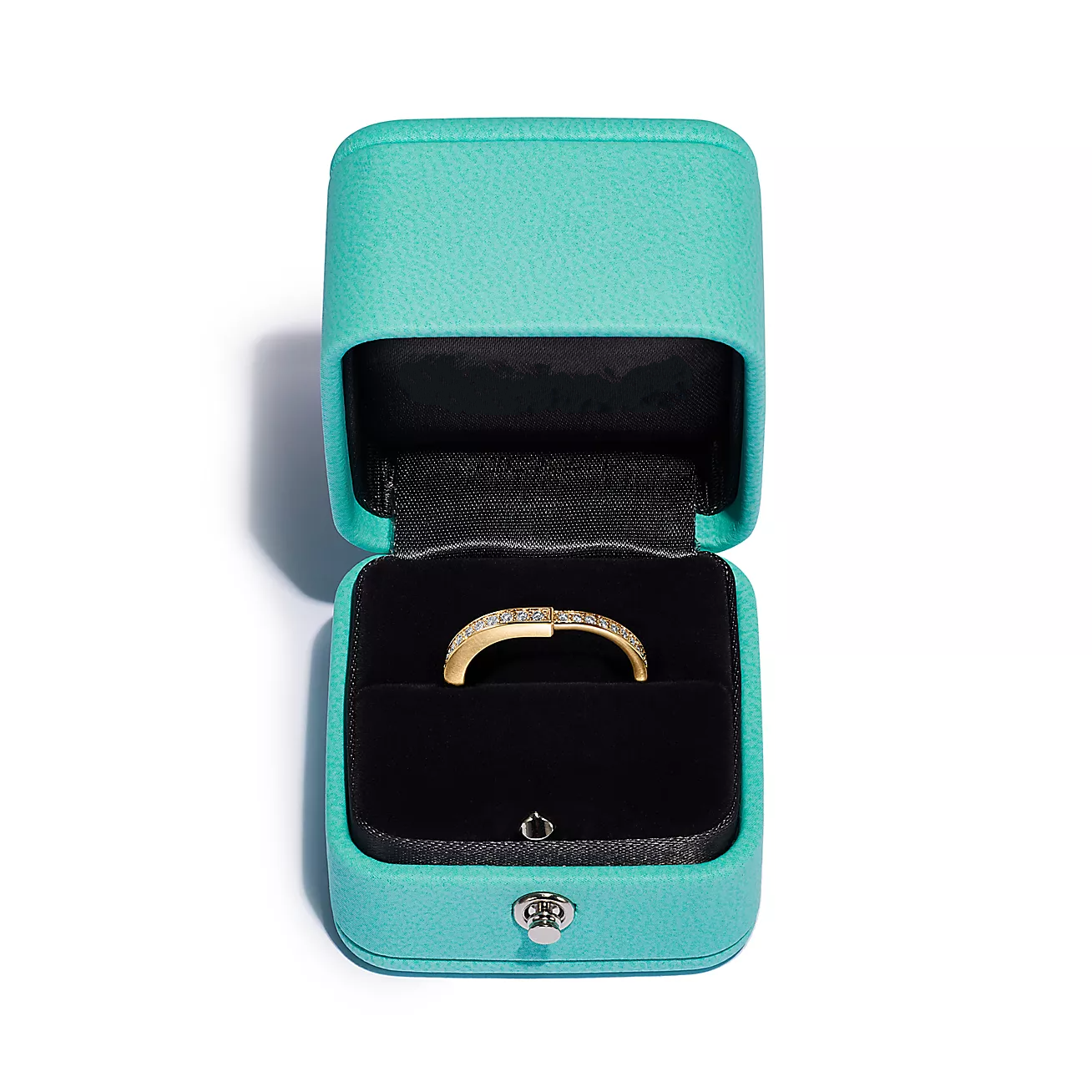 Tiffany Lock Ring Cubic Zirconia Paved