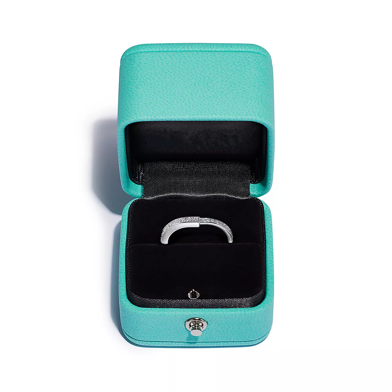Tiffany Lock Ring Cubic Zirconia Paved
