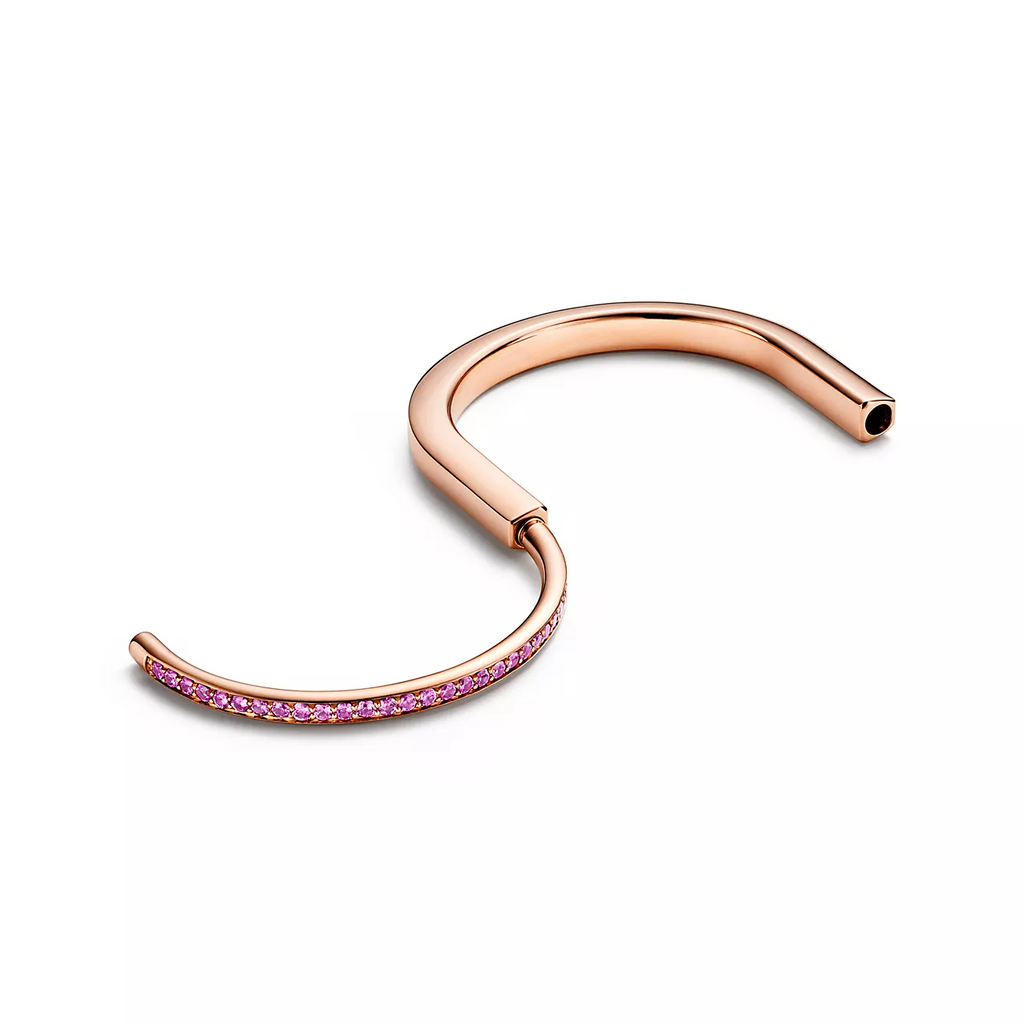 Tiffany Lock Bracelet Rose Cubic Zirconia Pink Gold