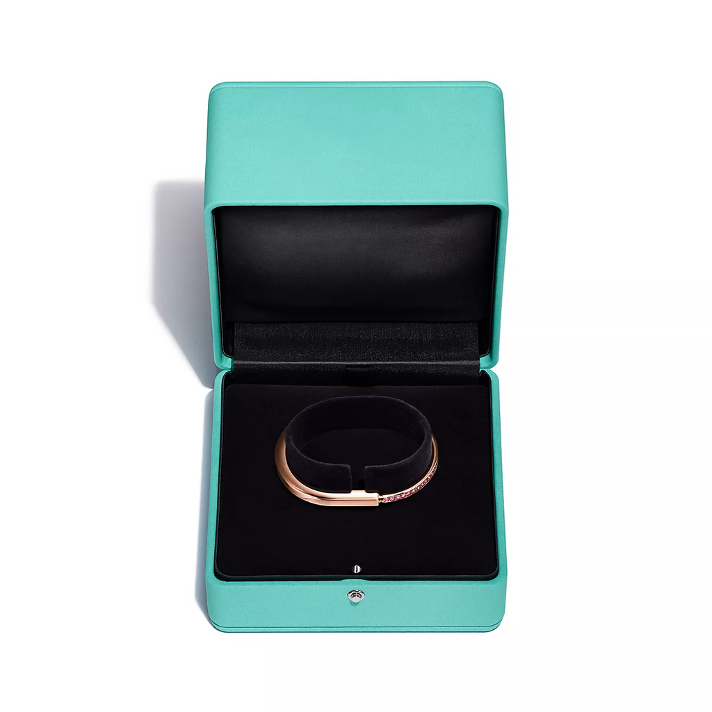 Tiffany Lock Bracelet Rose Cubic Zirconia Pink Gold