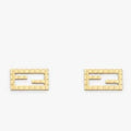 Fendi FF Baguette Motif Shaped Gold Earrings