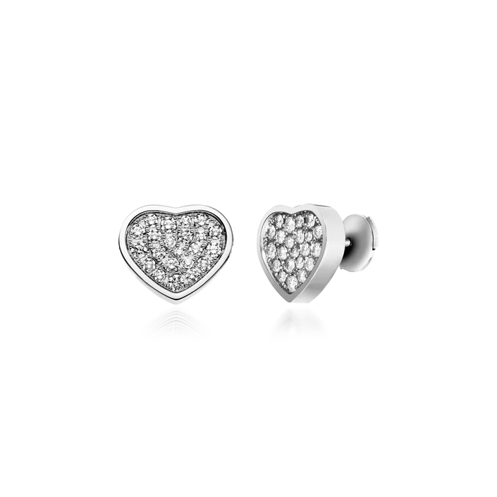 Chopard Happy Heart Earrings Silver Diamond