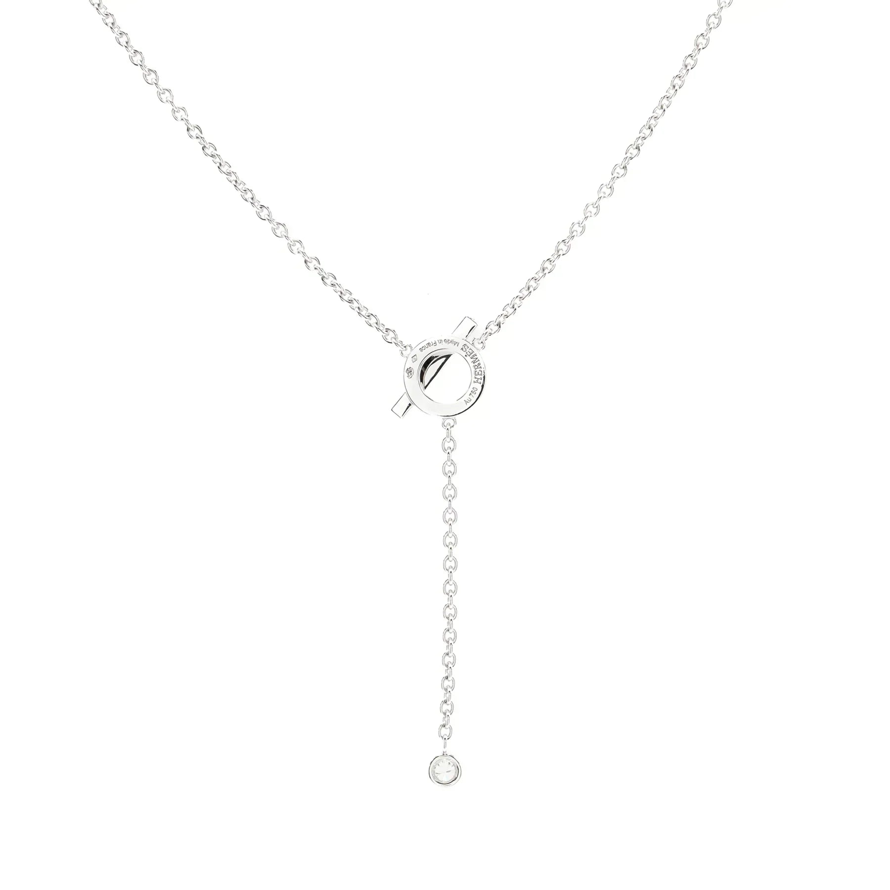 Hermes Finesse Silver Cubic Zirconia Necklace
