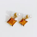 Dior CD Pearl Earrings Gold Diamond