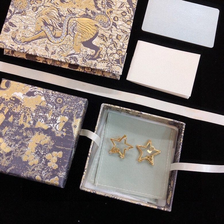 Dior CD Earrings Star Gold Diamond