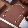 Dior CD Necklace 5 Star Gold Diamond