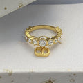 Dior CD Ring Gold Cubic Zirconia