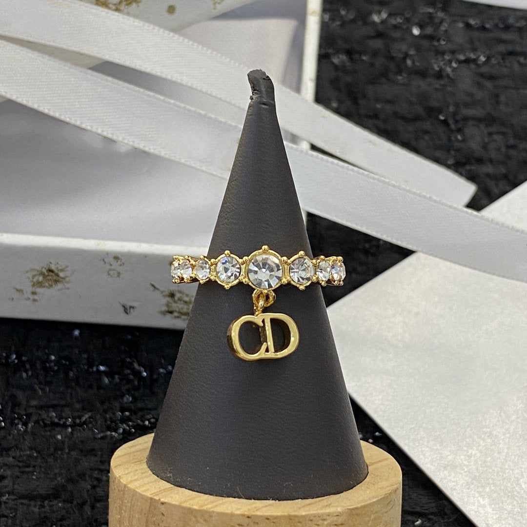Dior CD Ring Gold Cubic Zirconia