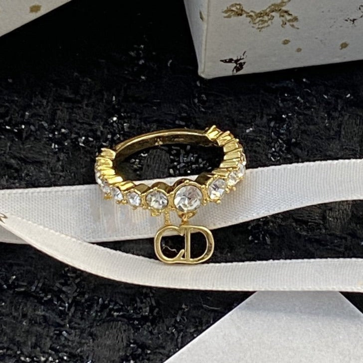 Dior CD Ring Gold Cubic Zirconia