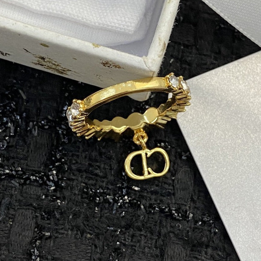 Dior CD Ring Gold Cubic Zirconia