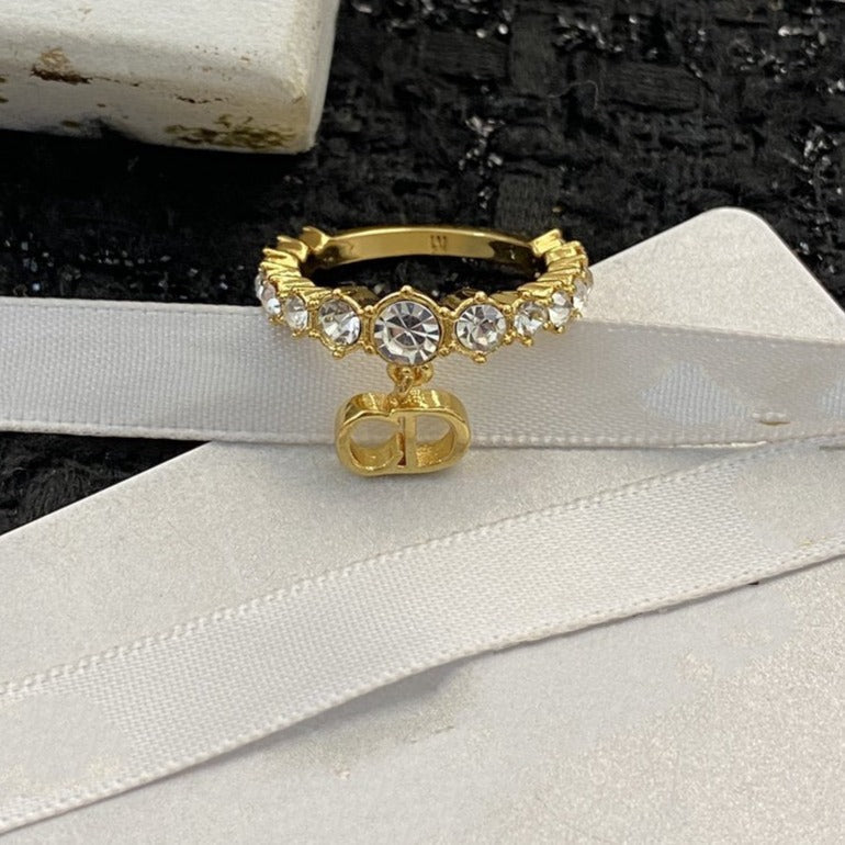 Dior CD Ring Gold Cubic Zirconia