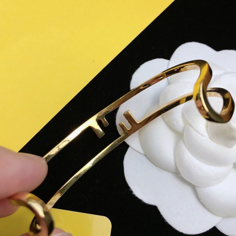 Fendi O'Lock Open Bracelet Gold
