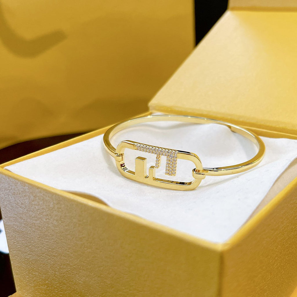 Fendi O'Lock Gold Diamond Bracelet