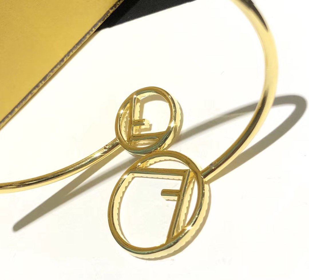 Fendi Double F Gold Diamond Bracelet