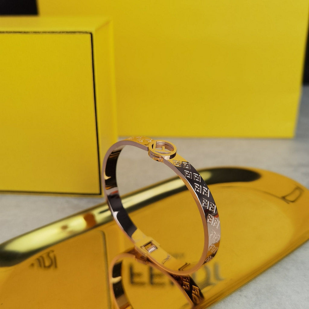 Fendi FF Logo Bracelet Silver