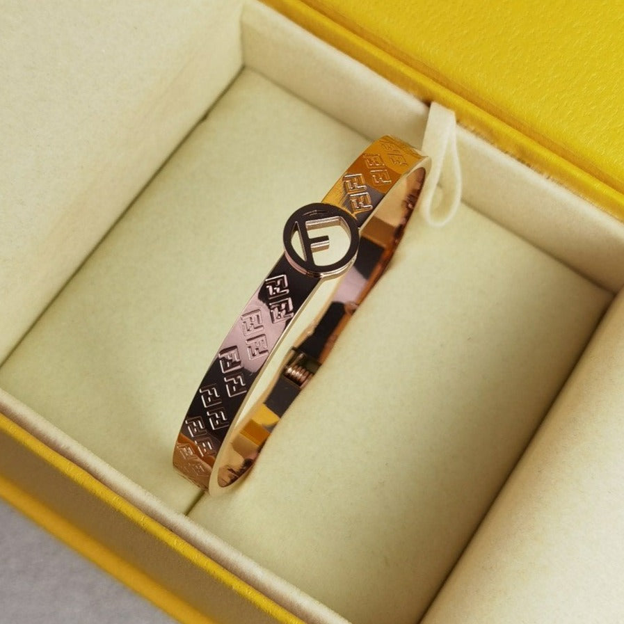 Fendi FF Logo Bracelet Silver