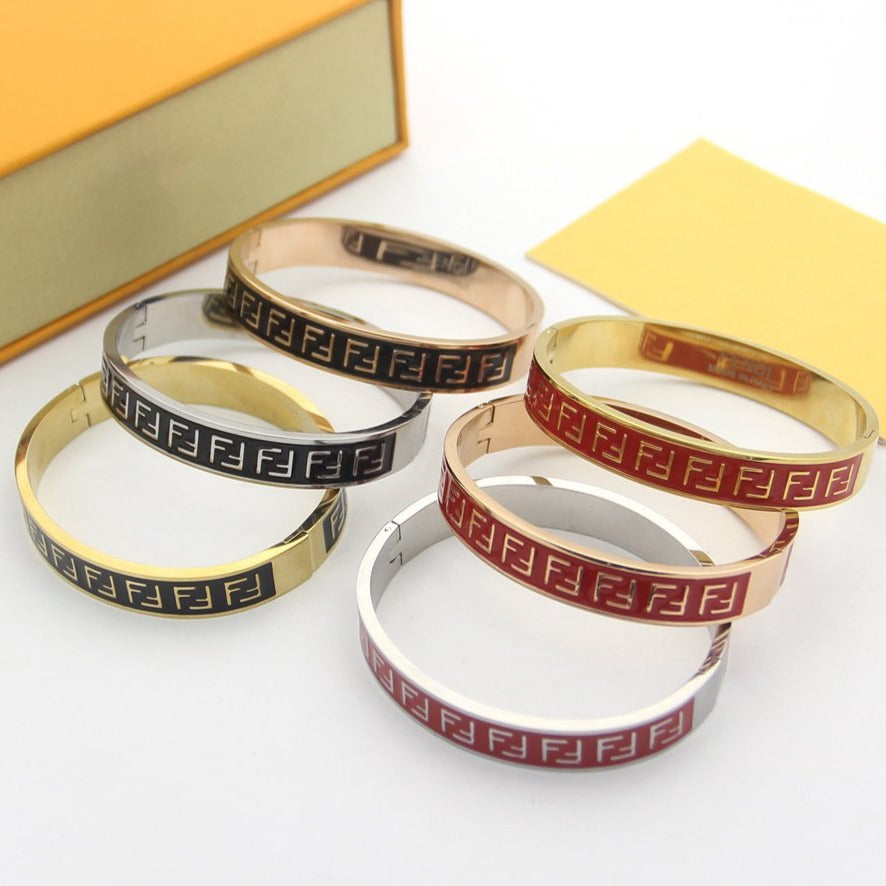 Fendi FF Logo Red Bracelet