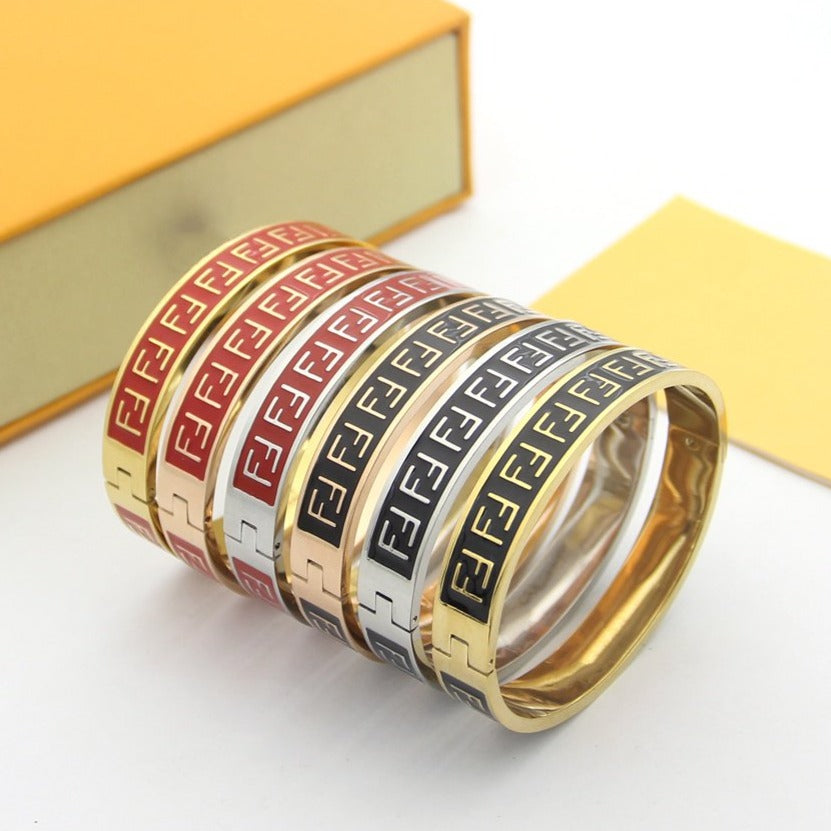 Fendi FF Logo Red Bracelet